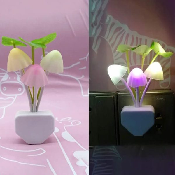 Mushroom Night Light Dusk To Dawn Sensor Led Night Lights Flower Lamp Bedroom Babyroom Lamps