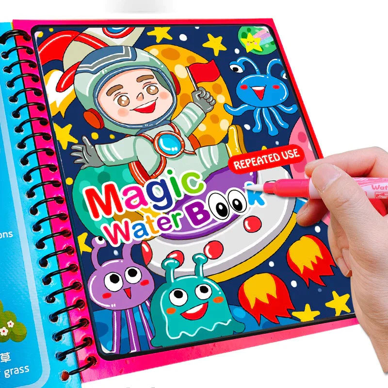 REUSABLE MAGIC WATER PAINTING BOOK WITH PIN